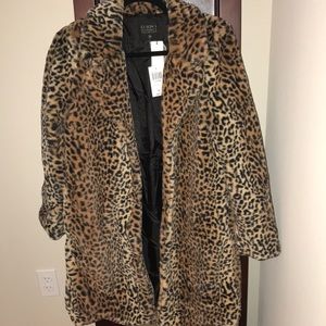 Faux cheetah coat